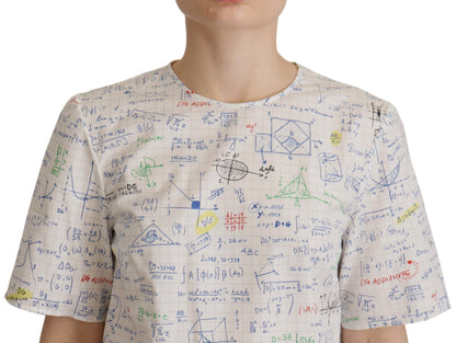 Dolce &amp; Gabbana Algebra Print T-shirt i bomull med rund hals