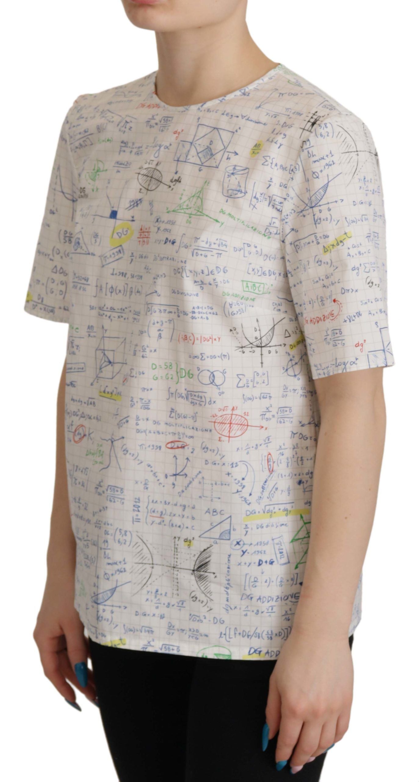 Dolce &amp; Gabbana Algebra Print T-shirt i bomull med rund hals