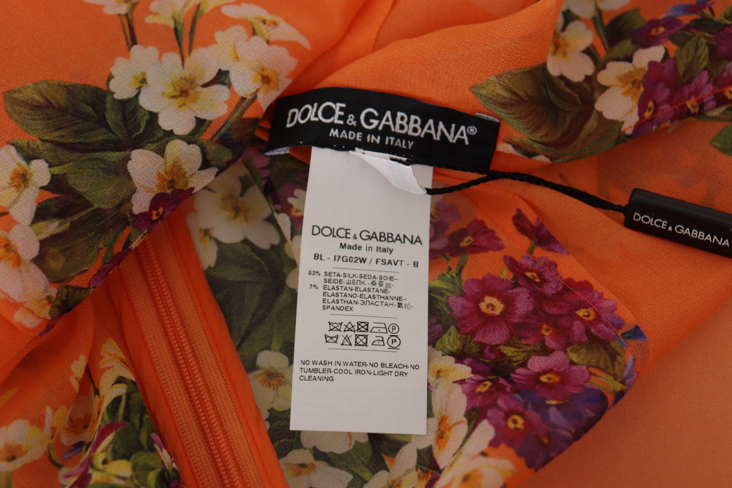 Dolce &amp; Gabbana elegant blommig sidenblus med dragkedja baktill