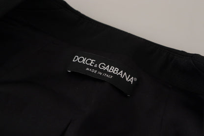 Dolce &amp; Gabbana elegant svart snapjacka med sidenfoder