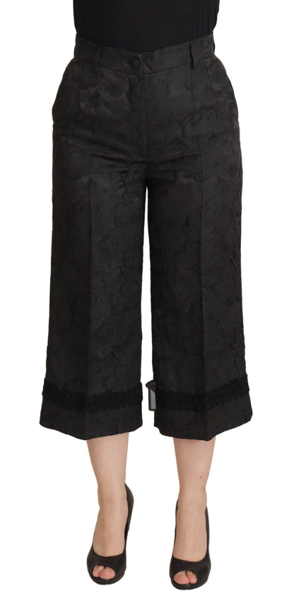 Pantalones cortos elegantes con brocado negro de Dolce &amp; Gabbana