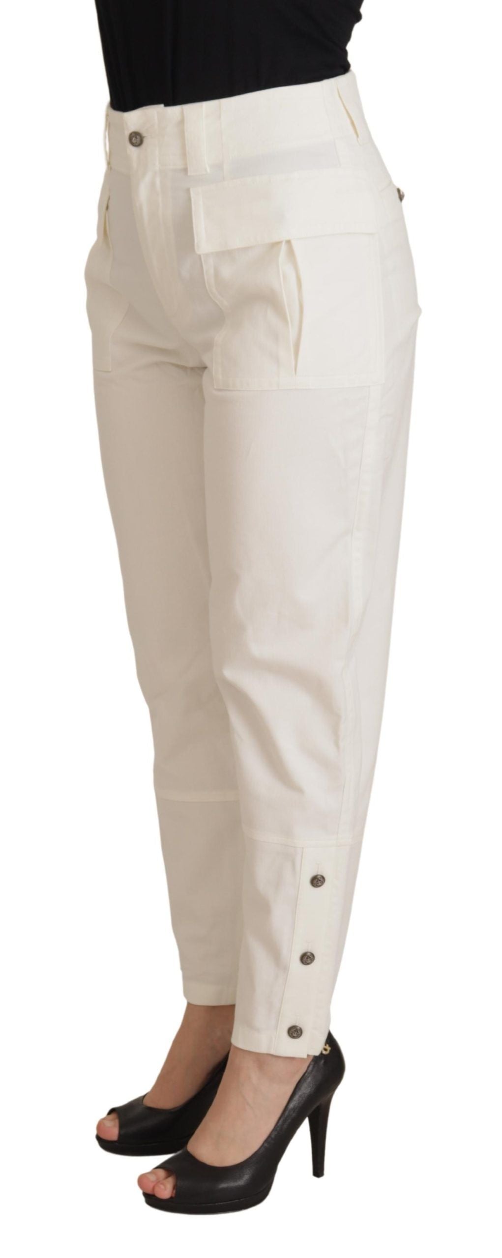 Pantalones elegantes de talle alto en color blanco de Dolce &amp; Gabbana