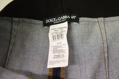 Pantalones vaqueros ajustados elásticos de cintura alta en color azul de Dolce &amp; Gabbana