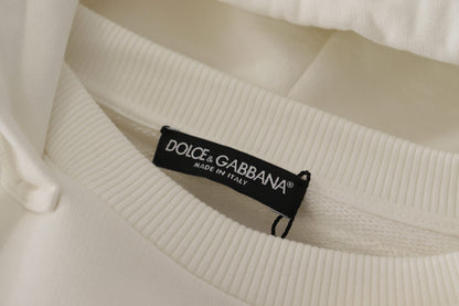 Dolce &amp; Gabbana Chic vit tröja med huva