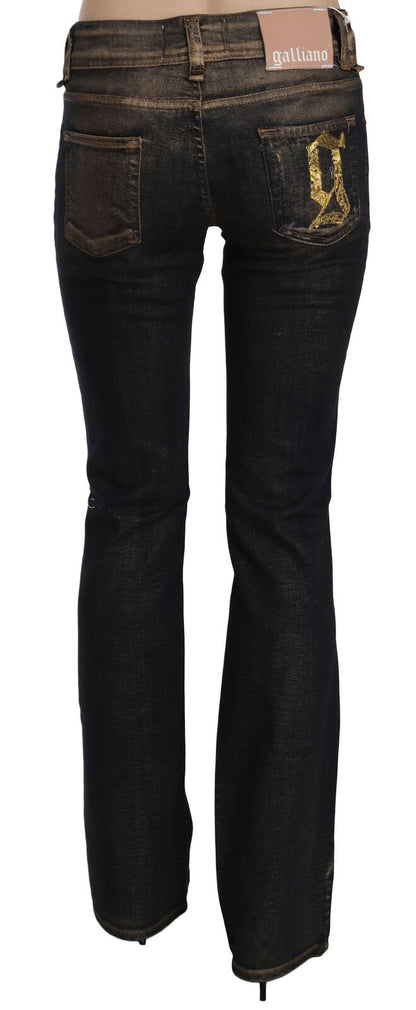 John Galliano Chic Flared Mid Waist Black Denim