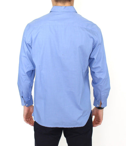 Ermanno Scervino Dapper Blue Cotton Dress Shirt för män