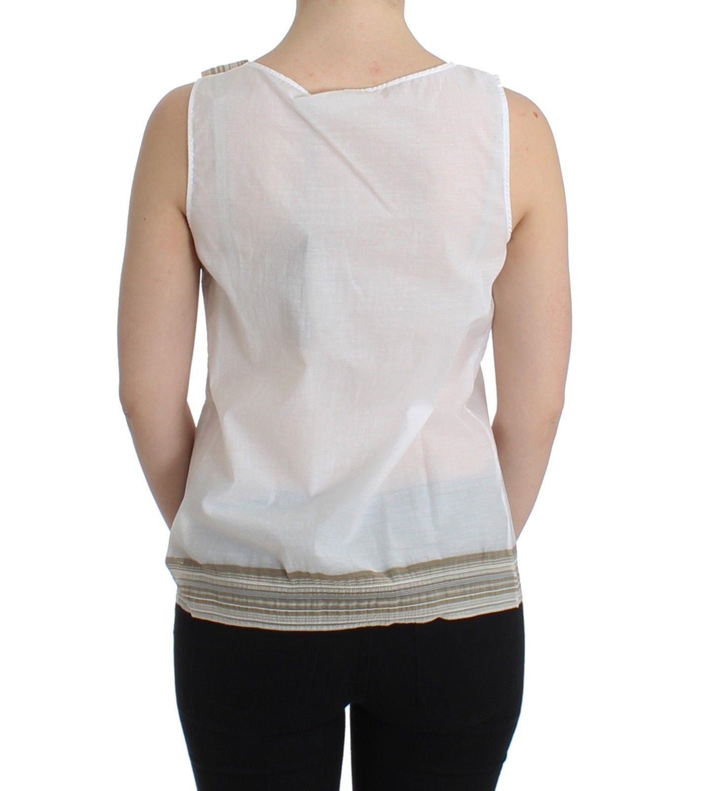 Blusa elegante sin mangas con detalle de lazo blanco de Ermanno Scervino