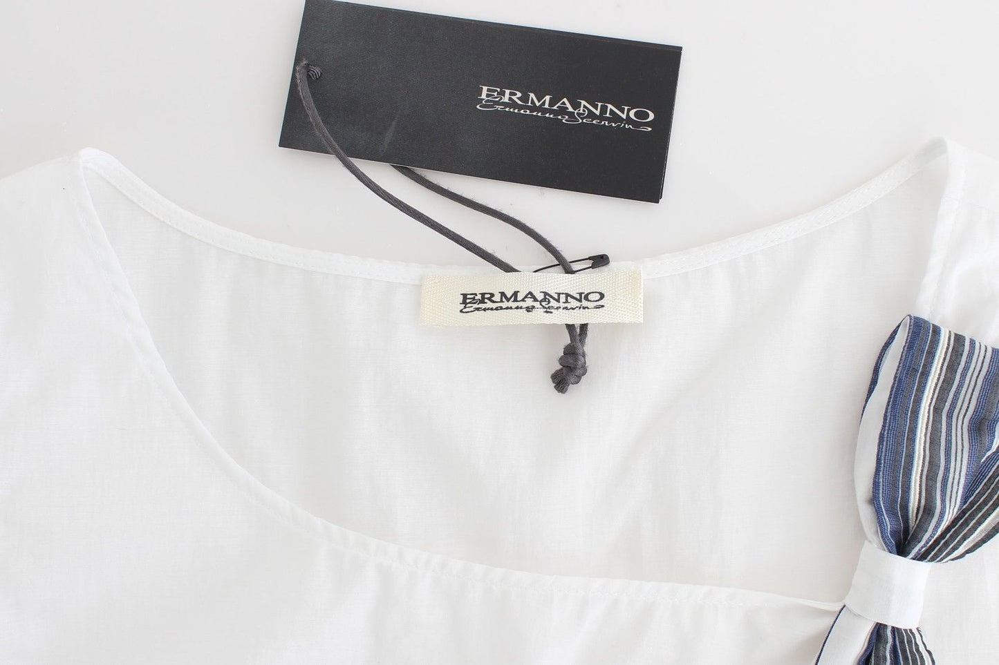 Ermanno Scervino Elegant Bow Top i bomullsblandning