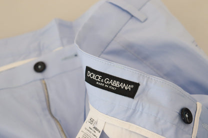 Dolce &amp; Gabbana Elegant Slim Fit chinos i ljusblå