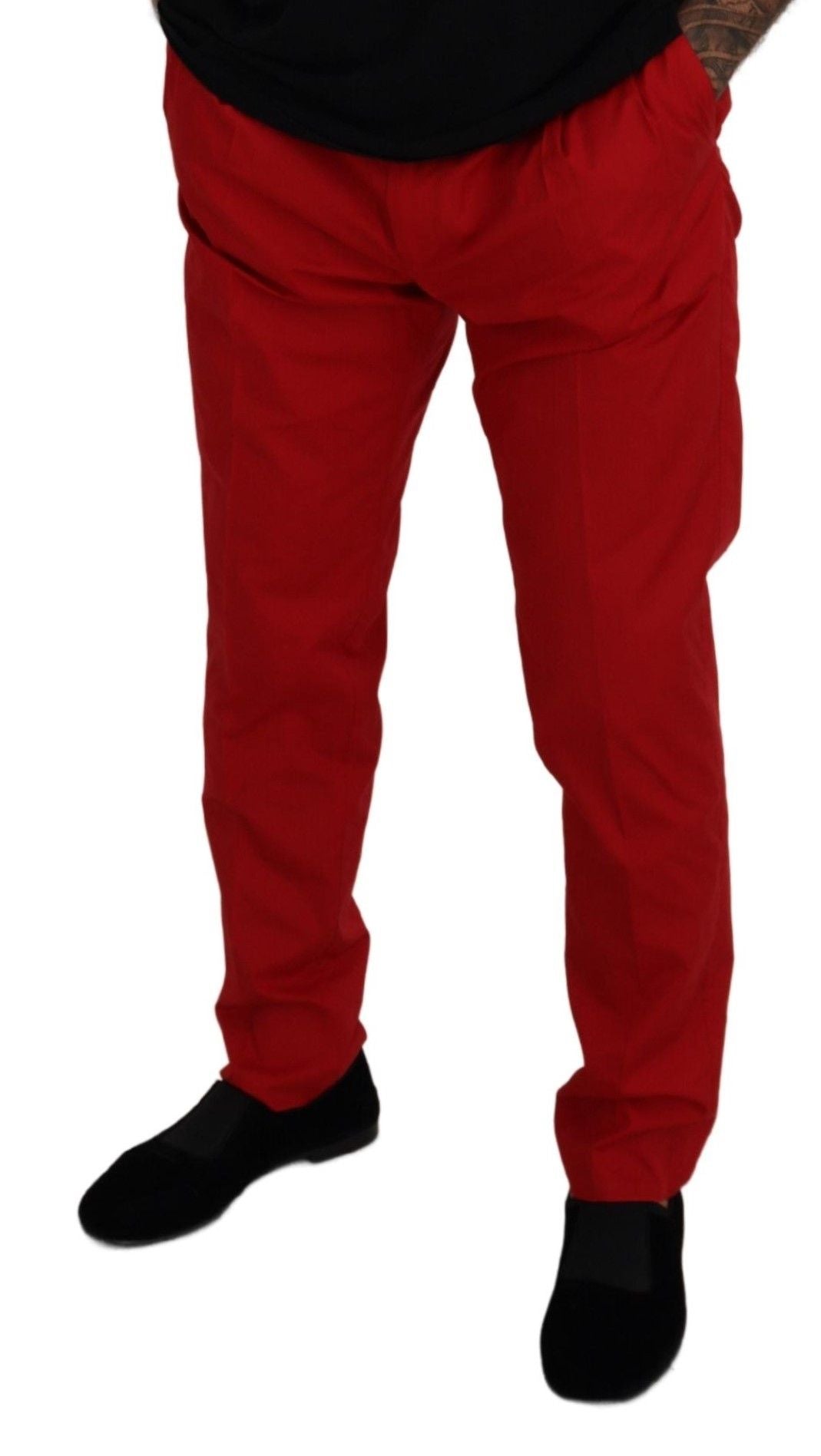 Dolce &amp; Gabbana Elegant Slim Fit Crimson Chinos