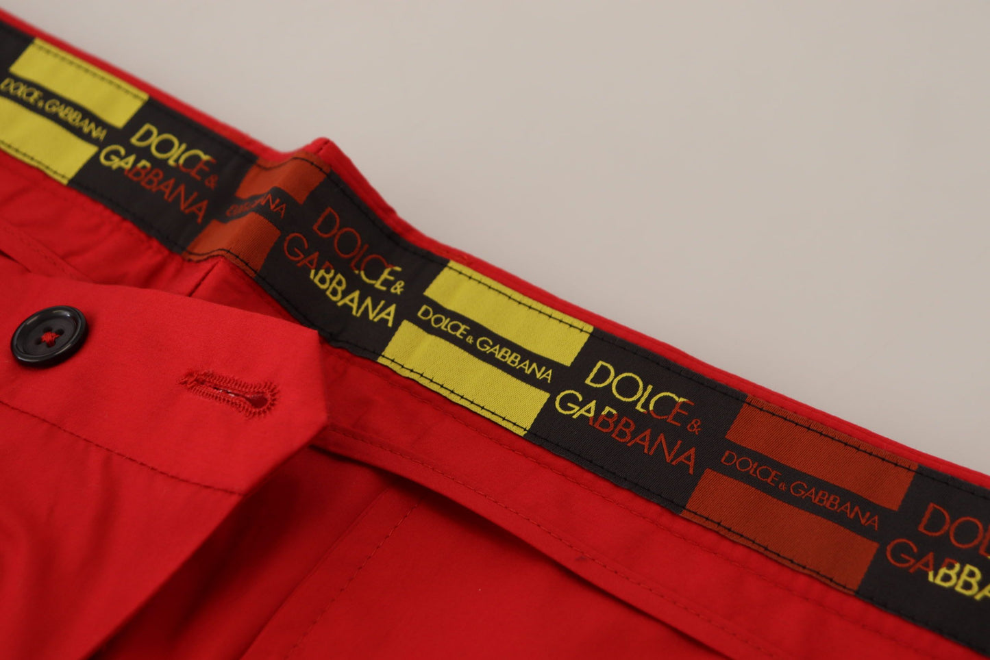 Dolce &amp; Gabbana Elegant Slim Fit Crimson Chinos