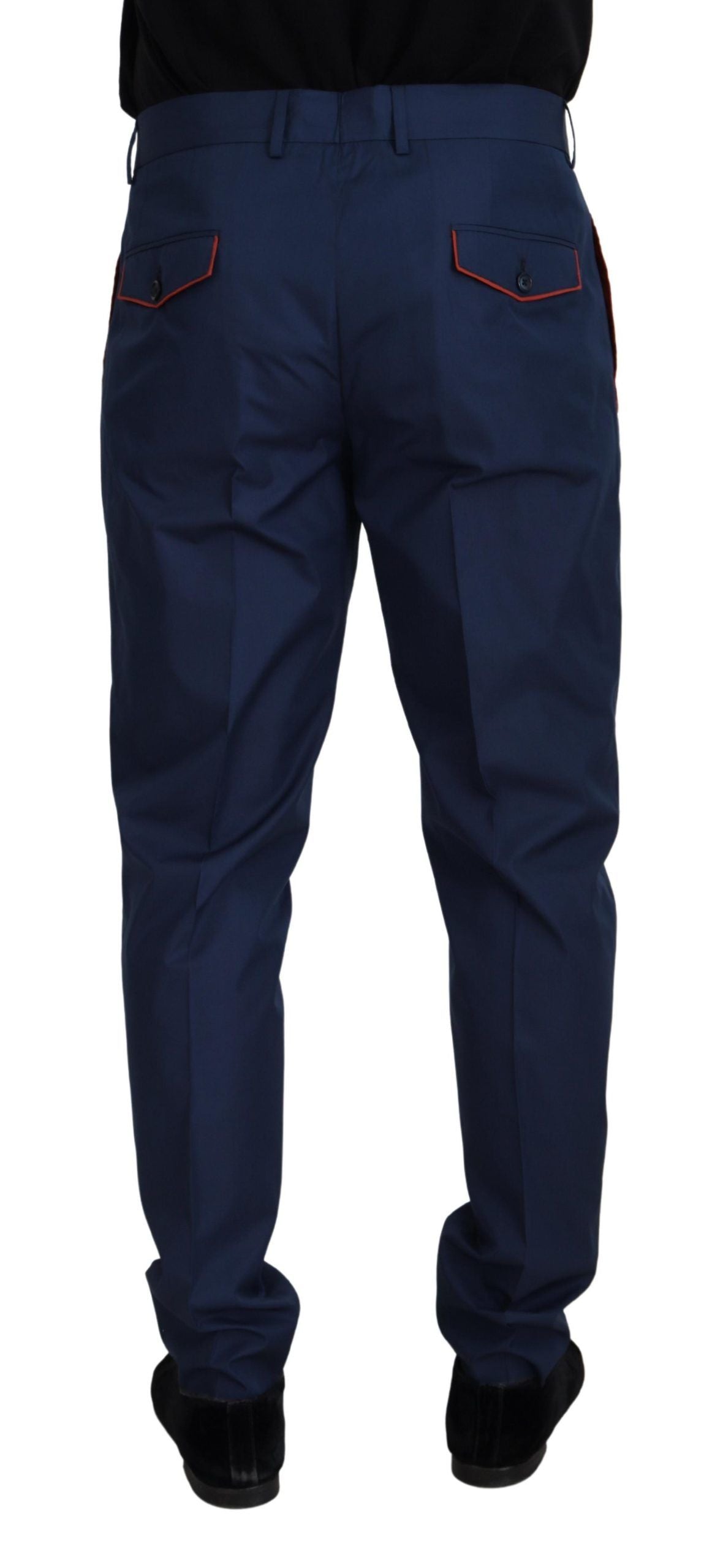 Dolce &amp; Gabbana Elegant Slim Fit Chinos i Blue Silk Blend