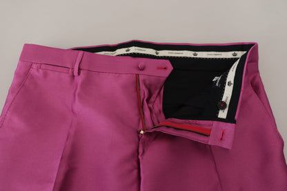 Pantalones de vestir formales elegantes de corte entallado de Dolce &amp; Gabbana en color rosa