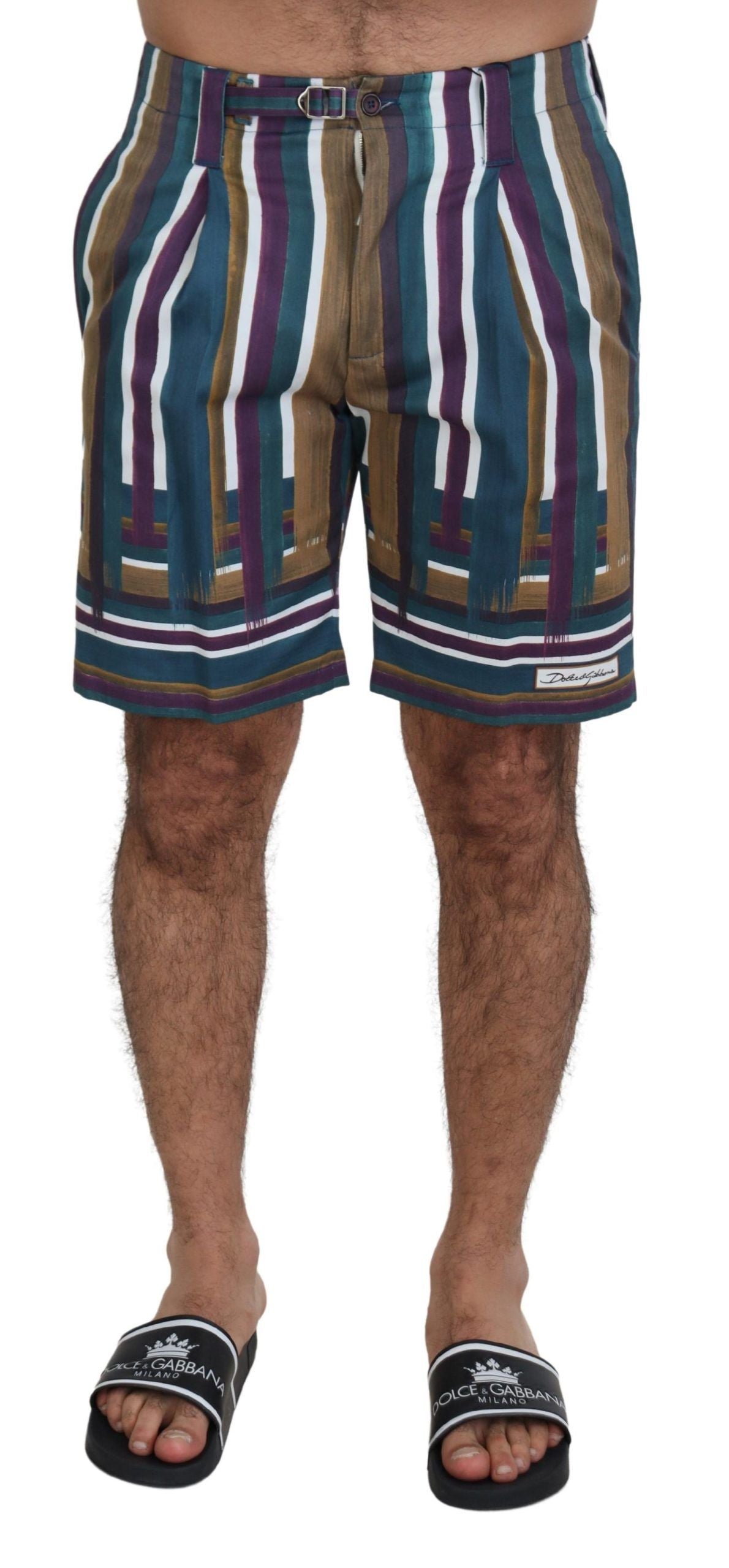 Dolce &amp; Gabbana Chic Multicolor Chino Shorts - Normal passform