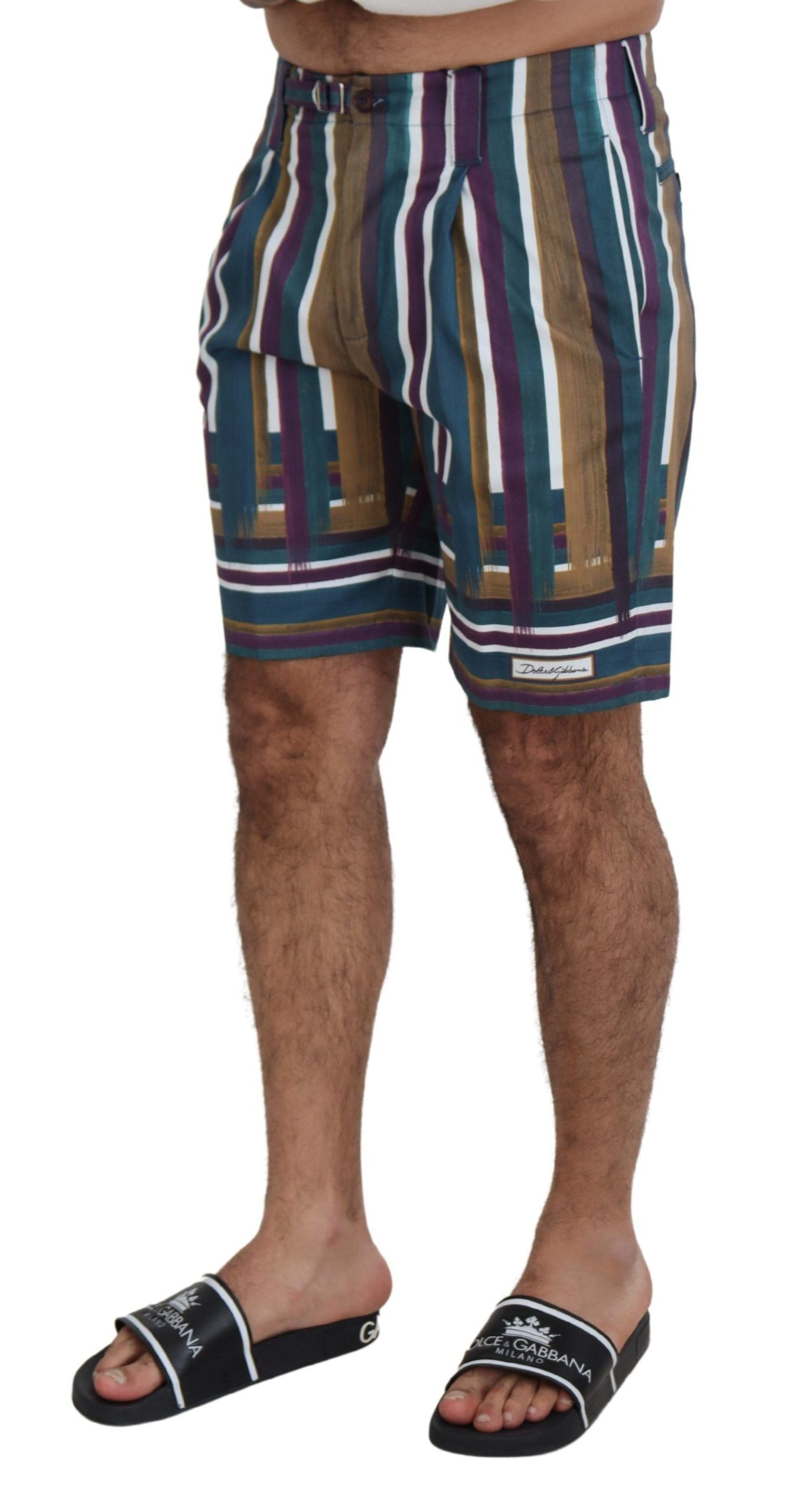 Dolce &amp; Gabbana Chic Multicolor Chino Shorts - Normal passform