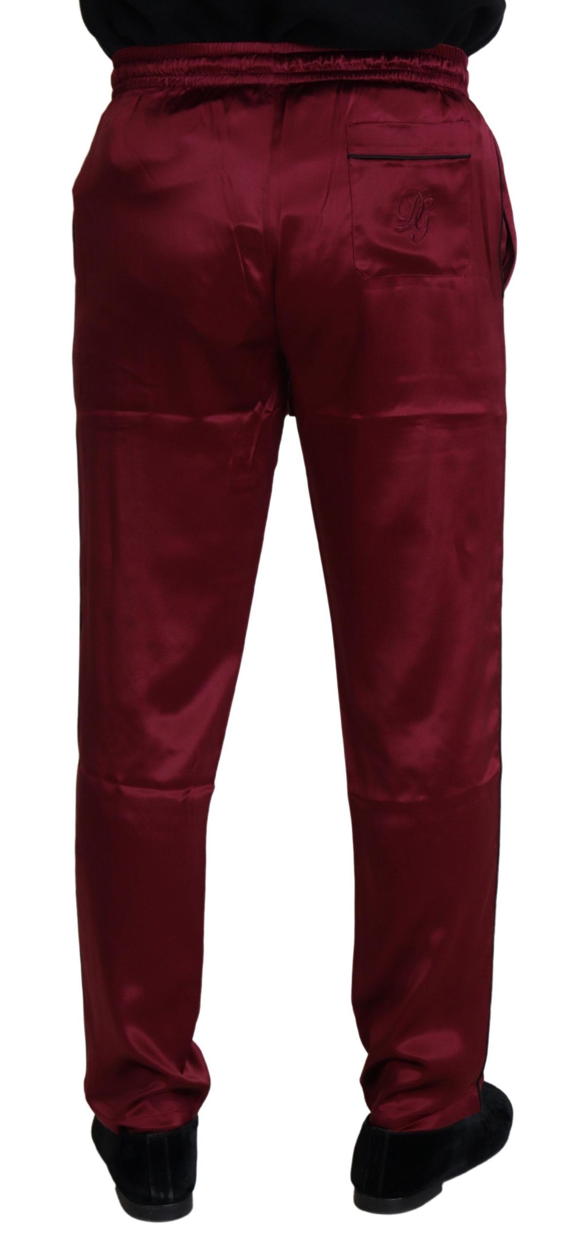 Dolce &amp; Gabbana Silk Lounge Pants i Bordeaux