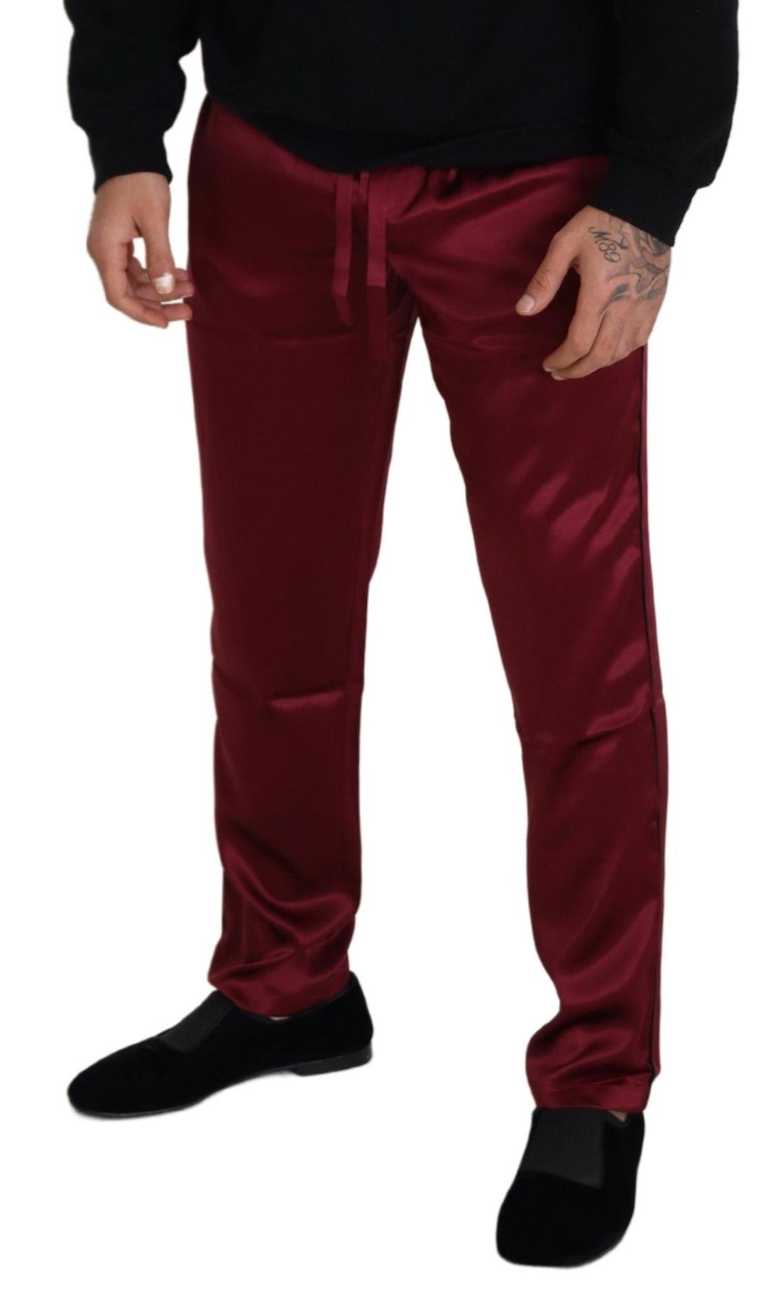 Dolce &amp; Gabbana Silk Lounge Pants i Bordeaux