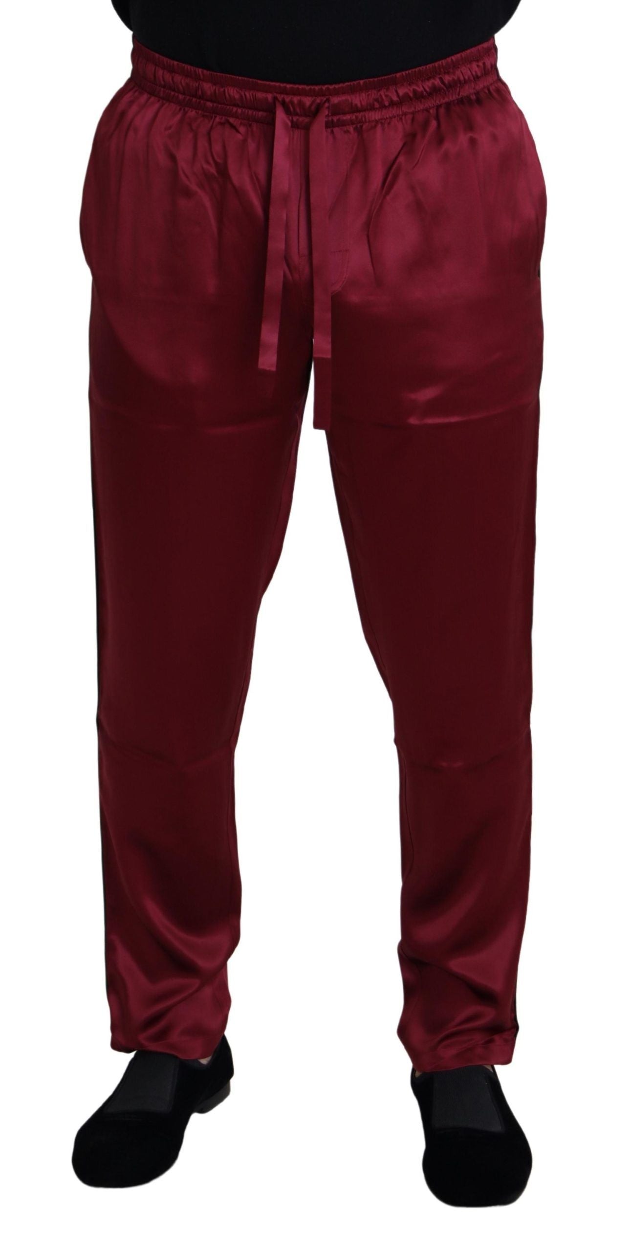 Dolce &amp; Gabbana Silk Lounge Pants i Bordeaux