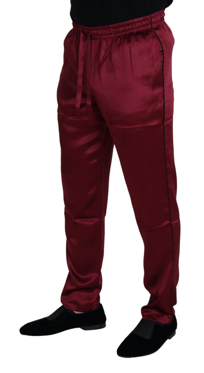 Dolce &amp; Gabbana Silk Lounge Pants i Bordeaux