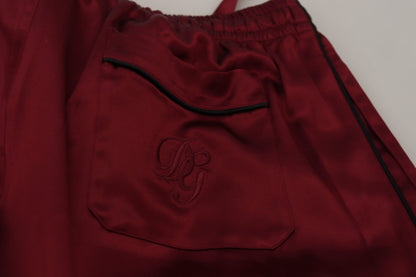 Dolce &amp; Gabbana Silk Lounge Pants i Bordeaux