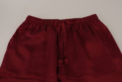 Dolce &amp; Gabbana Silk Lounge Pants i Bordeaux