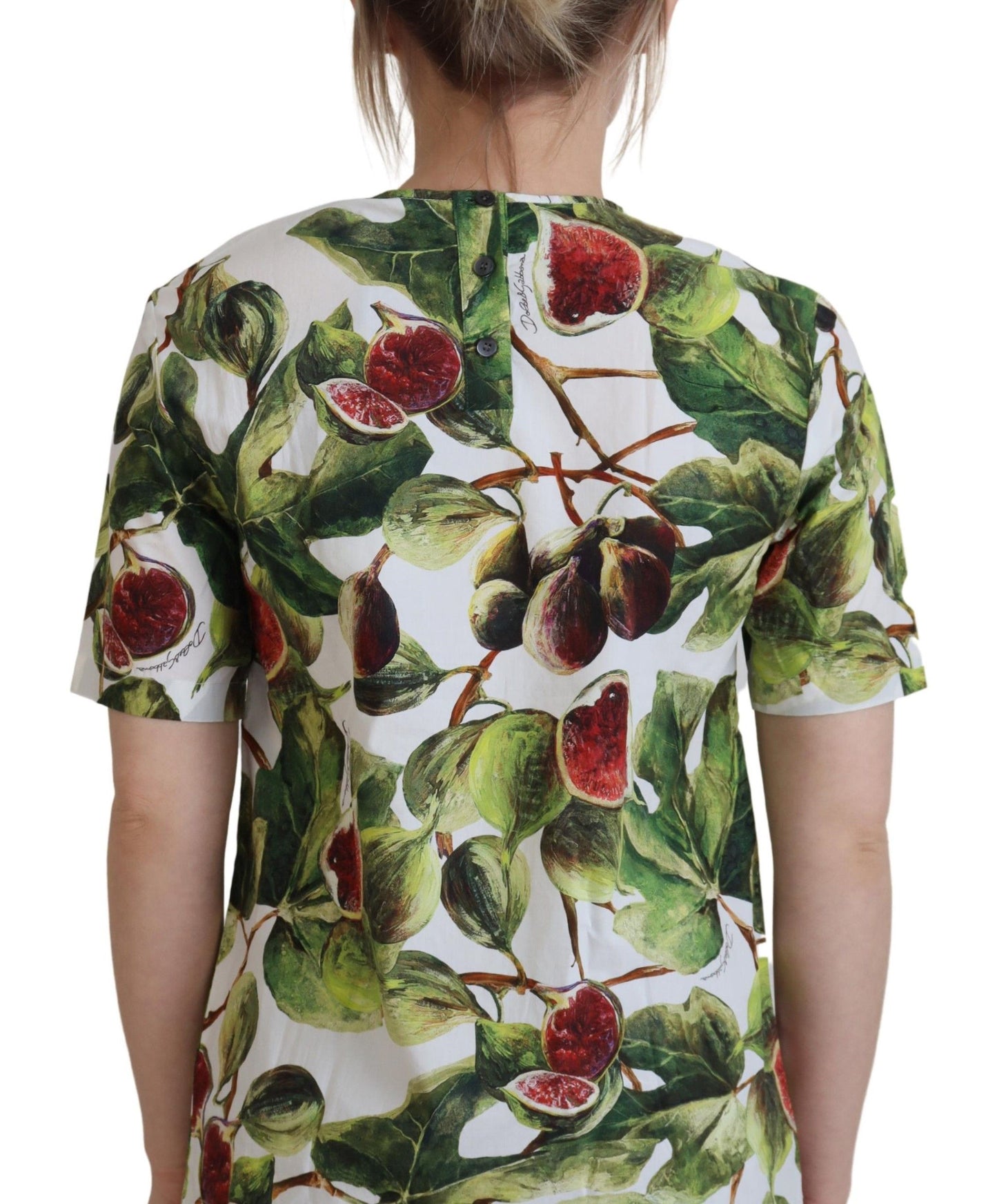 Dolce &amp; Gabbana Chic Multicolor Fig Print Bomullsöverdel