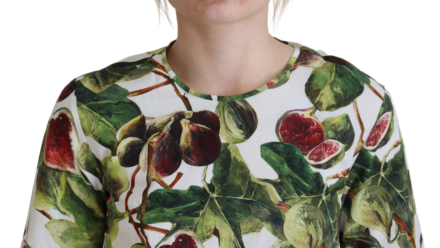 Dolce &amp; Gabbana Chic Multicolor Fig Print Bomullsöverdel