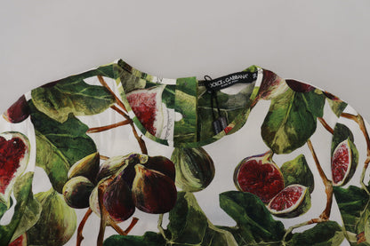 Dolce &amp; Gabbana Chic Multicolor Fig Print Bomullsöverdel