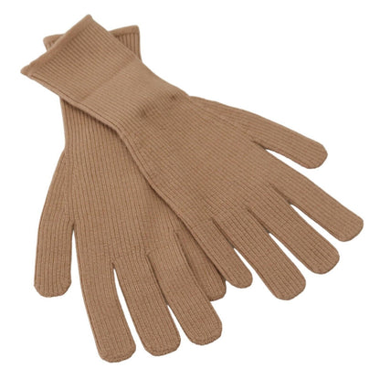 Guantes de invierno elegantes de cachemira beige de Dolce &amp; Gabbana