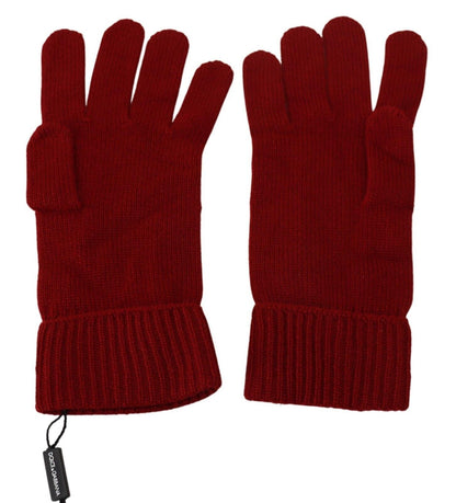 Dolce &amp; Gabbana Elegant Red Cashmere vinterhandskar