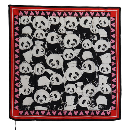 Dolce &amp; Gabbana Elegant Panda Print siden Scarf