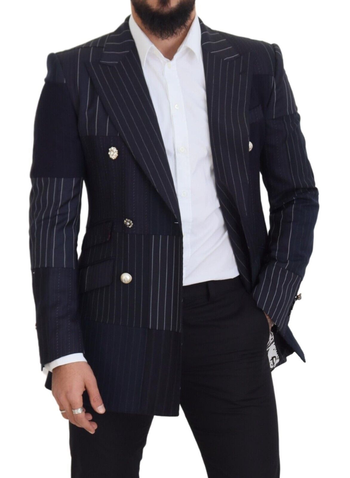 Blazer cruzado azul marino de Dolce &amp; Gabbana de corte entallado