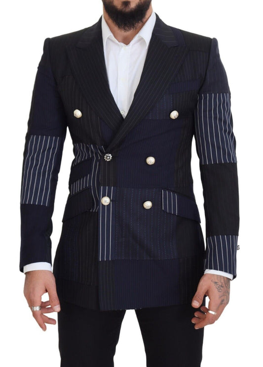 Blazer cruzado elegante de lana azul marino de Dolce &amp; Gabbana