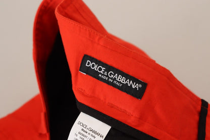 Dolce &amp; Gabbana eleganta byxor i röd bomullsblandning