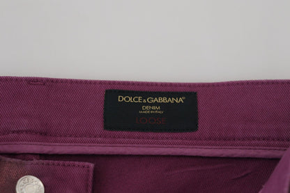 Dolce &amp; Gabbana eleganta byxor i magenta bomull