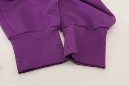 Dolce &amp; Gabbana Elegant Purple Cotton Cargo Sweatpants