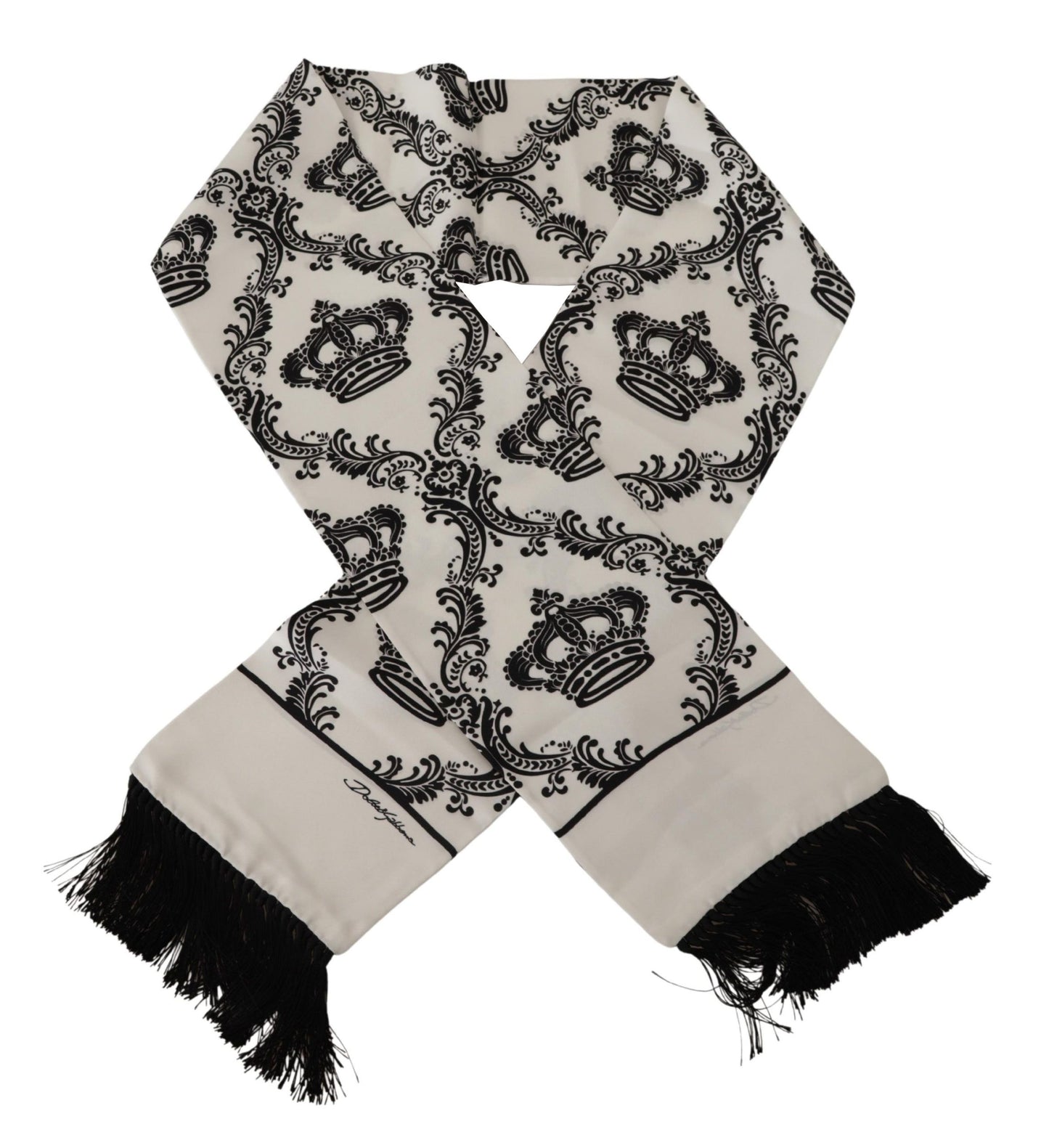 Dolce &amp; Gabbana Royal Crown tryckt sidenscarf för män