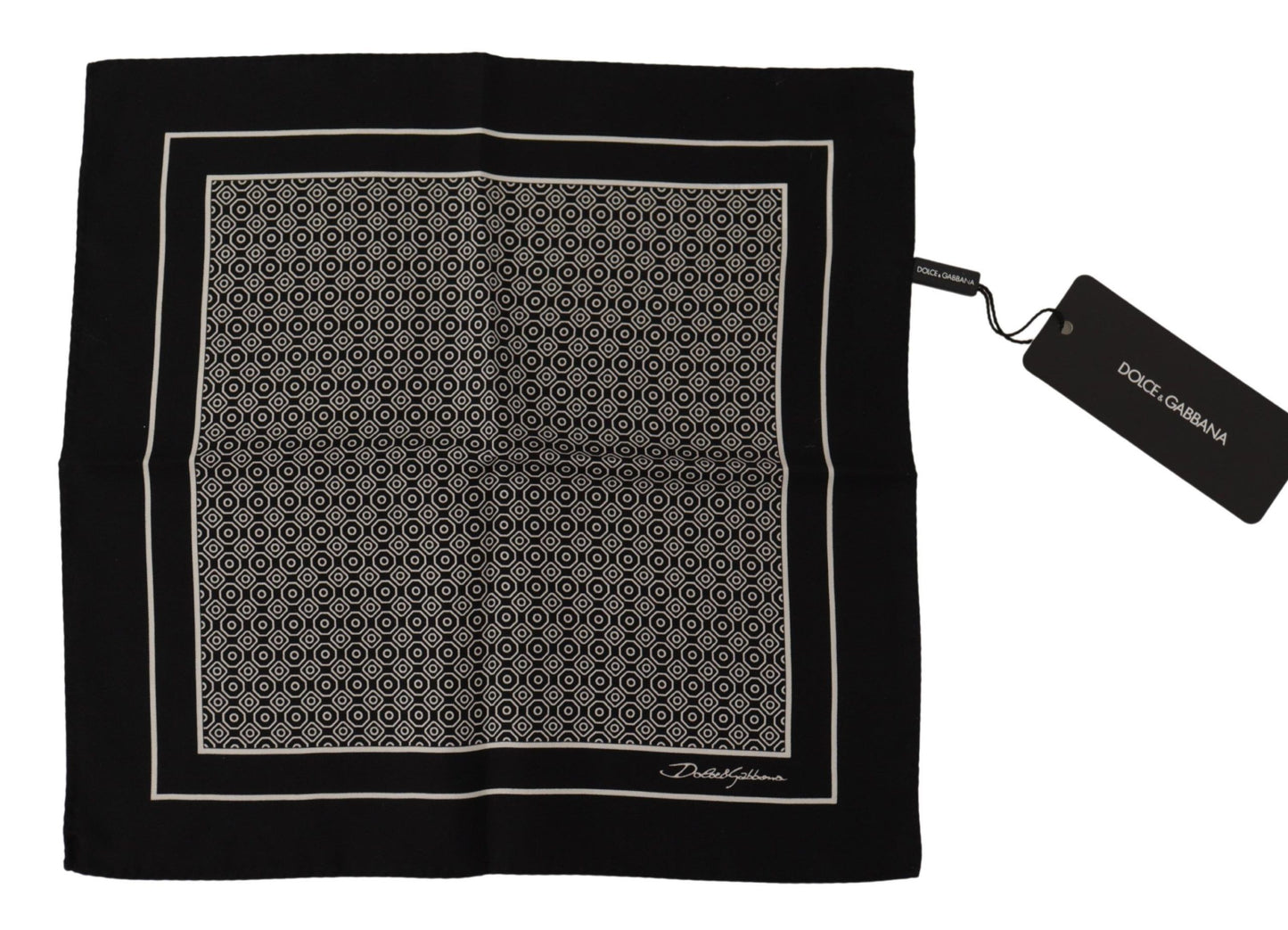 Dolce &amp; Gabbana elegant svart geometrisk scarf i siden för män