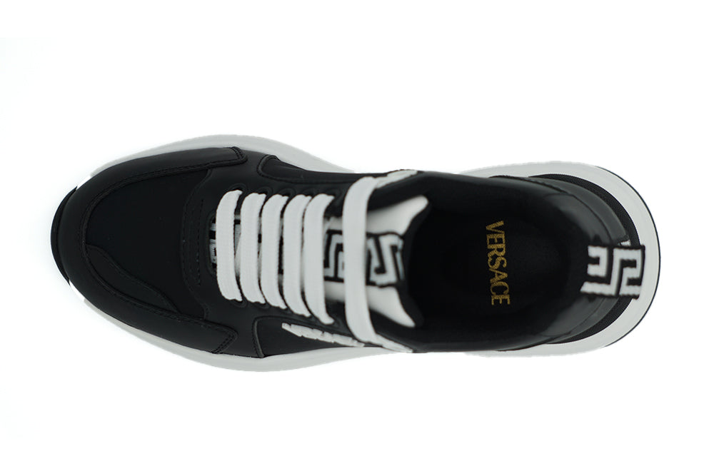 Versace Elegant Monokrom Läder Sneakers