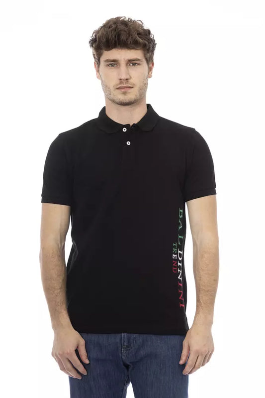 Baldinini Trend Black Cotton Men Polo