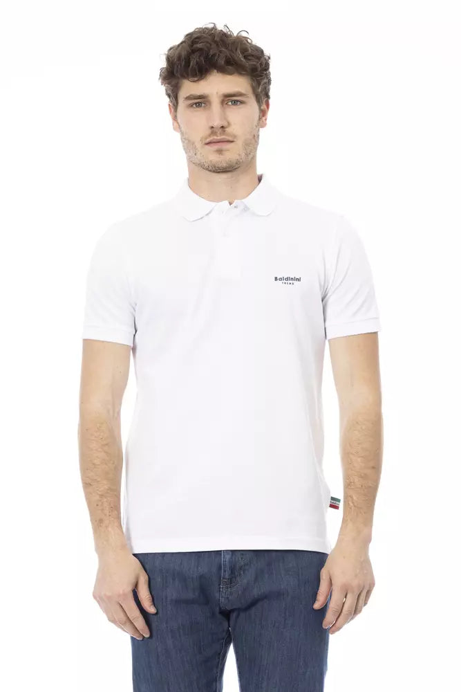 Polo de algodón blanco para hombre Baldinini Trend