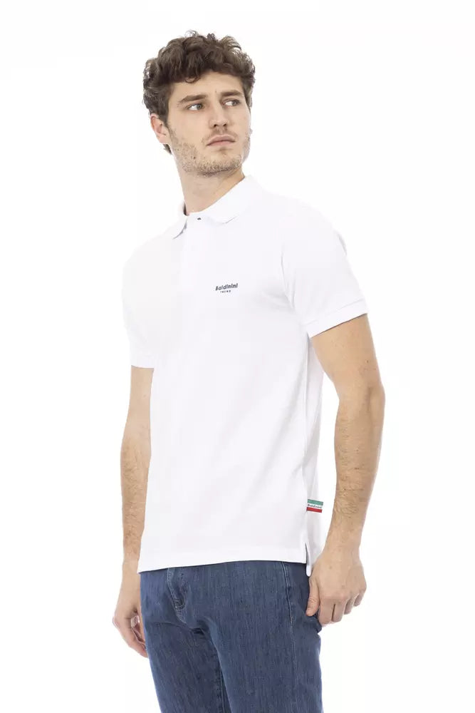 Polo de algodón blanco para hombre Baldinini Trend