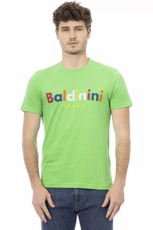 Camiseta de algodón verde Baldinini Trend para hombre