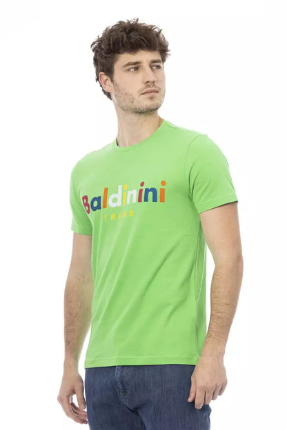 Camiseta de algodón verde Baldinini Trend para hombre