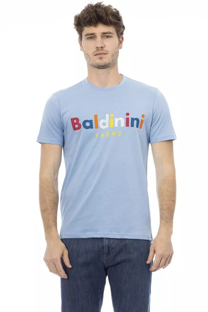 Camiseta de algodón azul claro para hombre Baldinini Trend