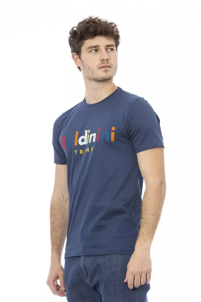 Camiseta de algodón azul Baldinini Trend para hombre