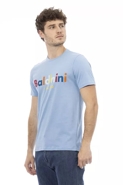 Camiseta de algodón azul claro para hombre Baldinini Trend