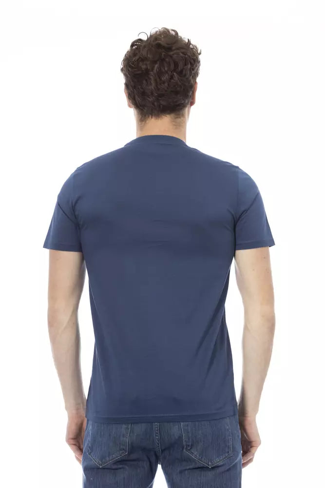 Camiseta de algodón azul Baldinini Trend para hombre