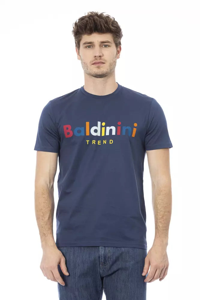 Camiseta de algodón azul Baldinini Trend para hombre