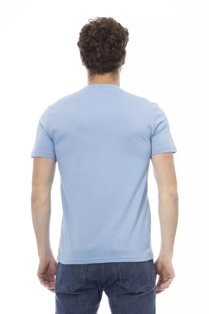 Camiseta de algodón azul claro para hombre Baldinini Trend